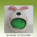 Cute green frog designed ceramic sponge holder for kitchen